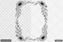 Sunflower Square Frame SVG PNG Bundle Product Image 20