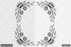 Sunflower Square Frame SVG PNG Product Image 1