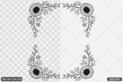 Sunflower Square Frame SVG PNG Product Image 1