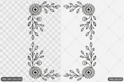 Sunflower Square Frame SVG PNG Product Image 1