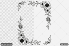Sunflower Square Frame SVG PNG Bundle Product Image 10