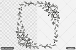 Sunflower Square Frame SVG PNG Product Image 1
