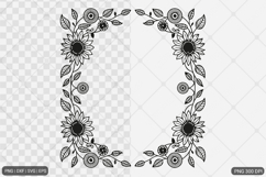 Sunflower Square Frame SVG PNG Bundle Product Image 2