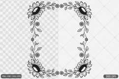 Sunflower Square Frame SVG PNG Product Image 1
