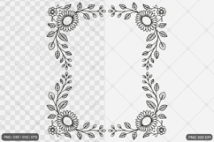 Sunflower Square Frame SVG PNG Product Image 1