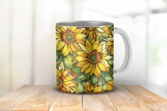 Sunflower Stained Glass Digital Paper Bundle