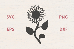 Sunflowers stem leaves 2 SVG Product Image 1