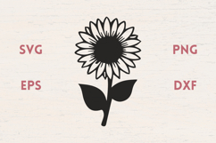 Sunflower with leaves SVG Product Image 1