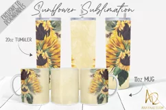 sunflower sublimation templates on a 11oz mug and a 20oz tumbler