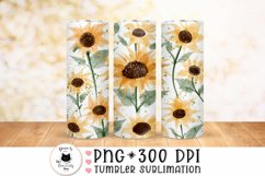 watercolor floral design for tumblers shown on a background mockup