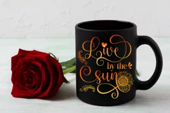 Live By the Sun I Motivational Sunflower Sublimation Design 