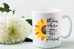 Bloom Where You Are Planted I Sunflower Sublimation Design