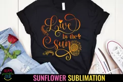 Live By the Sun I Motivational Sunflower Sublimation Design 