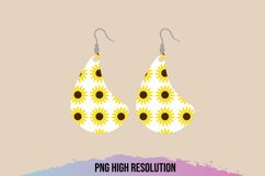 Sunflower Sublimation Earring, Corner Cut Earrings Product Image 1