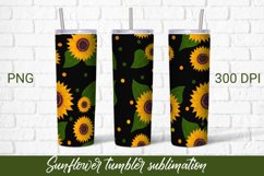 Tumbler sublimation sunflower black wrap 20 Oz Product Image 1