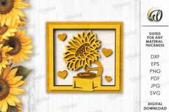 Sunflowers Tier Tray Decors Laser Cut. Home decor SVG Product Image 2