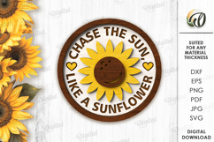 Sunflowers Tier Tray Decors Laser Cut. Home decor SVG Product Image 5