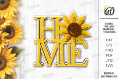 Sunflowers Tier Tray Decors Laser Cut. Home decor SVG Product Image 7