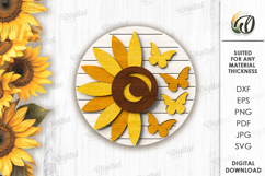 Sunflowers Tier Tray Decors Laser Cut. Home decor SVG Product Image 8