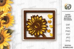 Sunflowers Tier Tray Decors Laser Cut. Home decor SVG Product Image 9