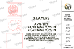 Sunflower Tier Tray Decor Laser Cut. Home decor SVG Product Image 2