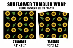 Sunflower Tumbler Wrap, Sunflower Wrap, Tumbler Png Product Image 2