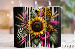 Floral Tumbler Wrap, Flowers Tumbler Wrap, Sunflower Tumbler Product Image 1