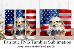 Patriotic Sublimation Tumbler. American Flag Png. Product Image 1