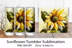 Sunflower Tumbler. Sunflower Sublimation. Tumbler Wrap PNG. Product Image 1