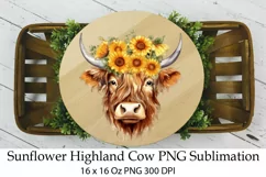 Highland Cow Sublimation. Higland Floral Png Cow. Product Image 1