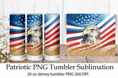 Patriotic Sublimation Tumbler. American Flag Png. Product Image 1