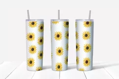 Sunflower Pattern 20 Oz Skinny Tumbler Sublimation Template Product Image 3
