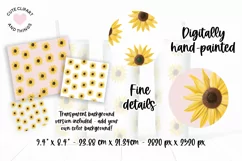 Sunflower Pattern 20 Oz Skinny Tumbler Sublimation Template Product Image 2