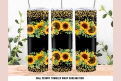 Sunflower 20 oz Skinny Tumbler Sublimation Design PNG Product Image 1