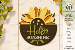 Sunflower Wall Decors Bundle Lasercut. Wall Decor SVG Product Image 12