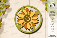 Sunflower Wall Decors Bundle Lasercut. Wall Decor SVG Product Image 4