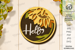 Sunflower Wall Decors Bundle Lasercut. Wall Decor SVG Product Image 9