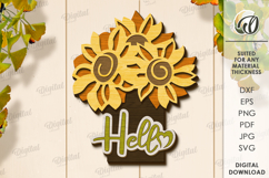 Sunflower Wall Decors Bundle Lasercut. Wall Decor SVG Product Image 11