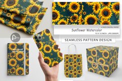 Digital Paper Sunflower Watercolor Product Image 1