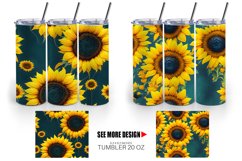 Sunflower Watercolor Tumbler Sublimation Wrap Product Image 3