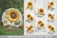 Sunflower Watercolor Wind Spinner | Sublimation Spinner Desi Product Image 1