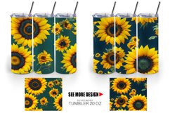 Sunflower Watercolor Tumbler Sublimation Wrap Product Image 4