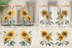Glass Can Wraps Sunflower Watercolor Product Image 3