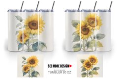 Sunflower Watercolor Tumbler Sublimation Wrap Product Image 4