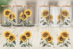 Glass Can Wraps Sunflower Watercolor Product Image 4