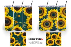 Sunflower Watercolor Tumbler Sublimation Wrap Product Image 5