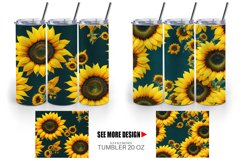 Sunflower Watercolor Tumbler Sublimation Wrap Product Image 6