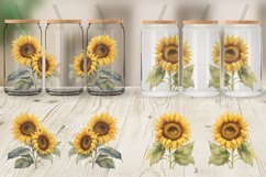 Glass Can Wraps Sunflower Watercolor Product Image 5