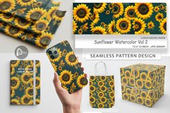 Digital Paper Sunflower Watercolor Product Image 1