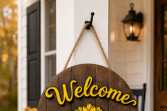 Sunflower Welcome Sign SVG | Door Hanger Glowforge Product Image 7